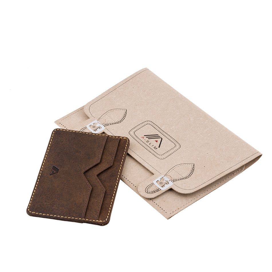 A-SLIM Minimalist Leather Wallet Yaiba - Brown